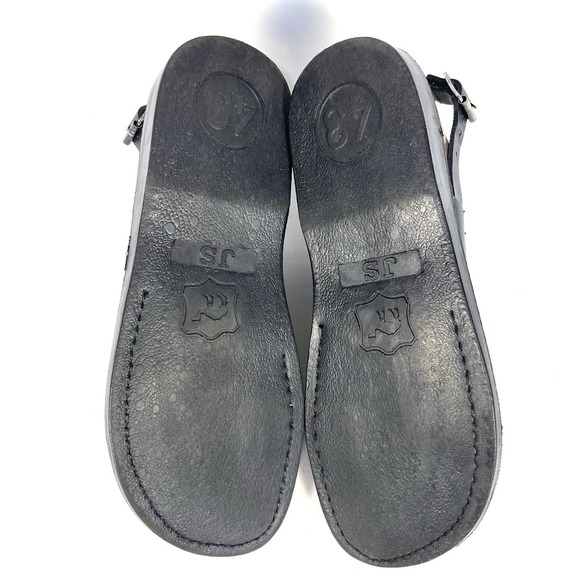 Jerusalem Sandals Golan Black Leather Strappy Sandals Mens US 10 main image 1